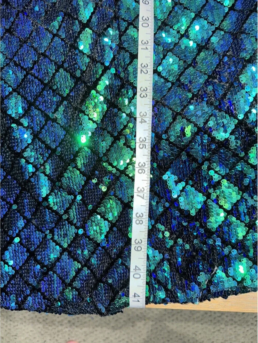 Rise of Dawn Blue and Green Sequin Maxi Skirt SIZE SMALL Mermaid